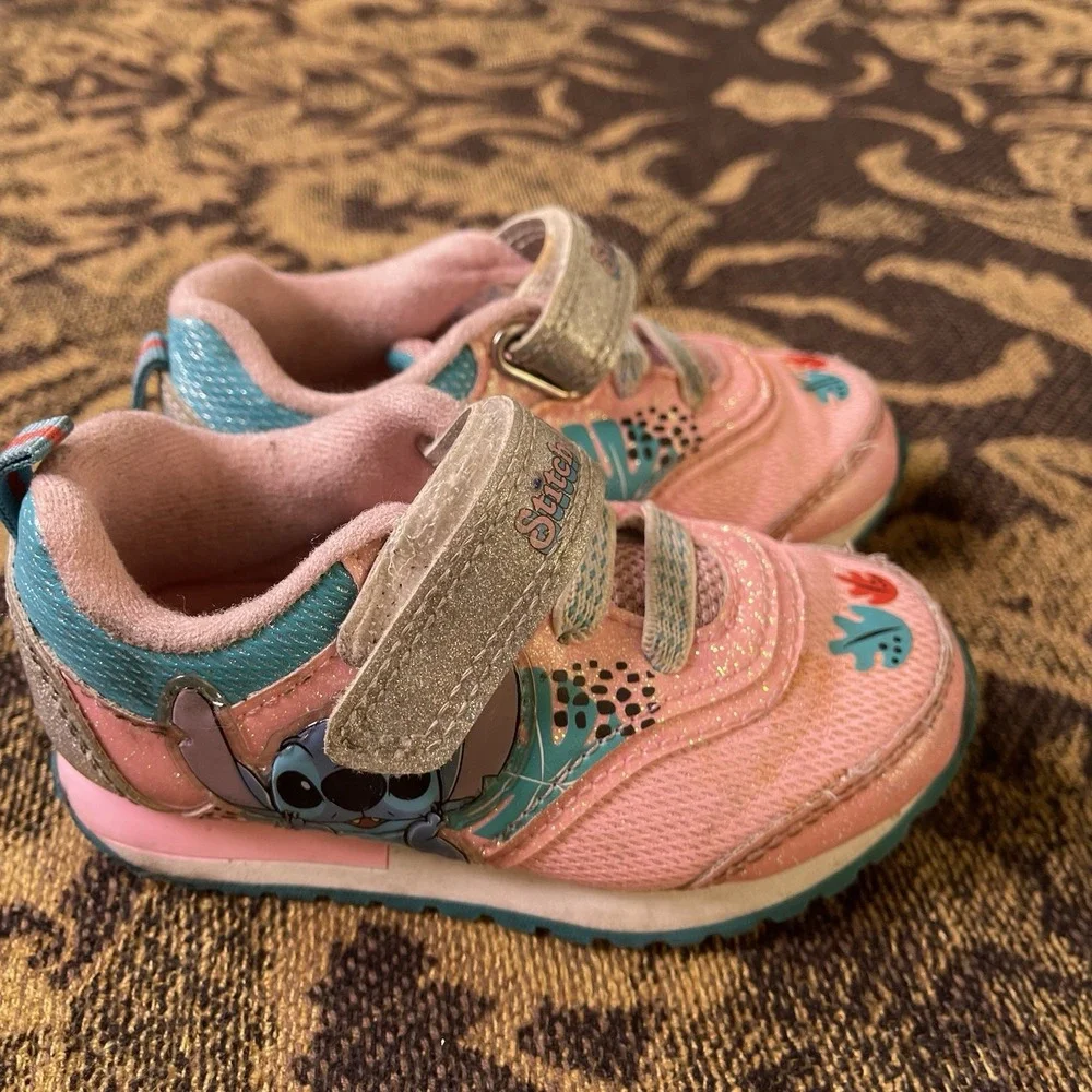 Vtg Y2K Disney Lilo And Stitch Stitch Baby Pink Strap Shoes Size 7c